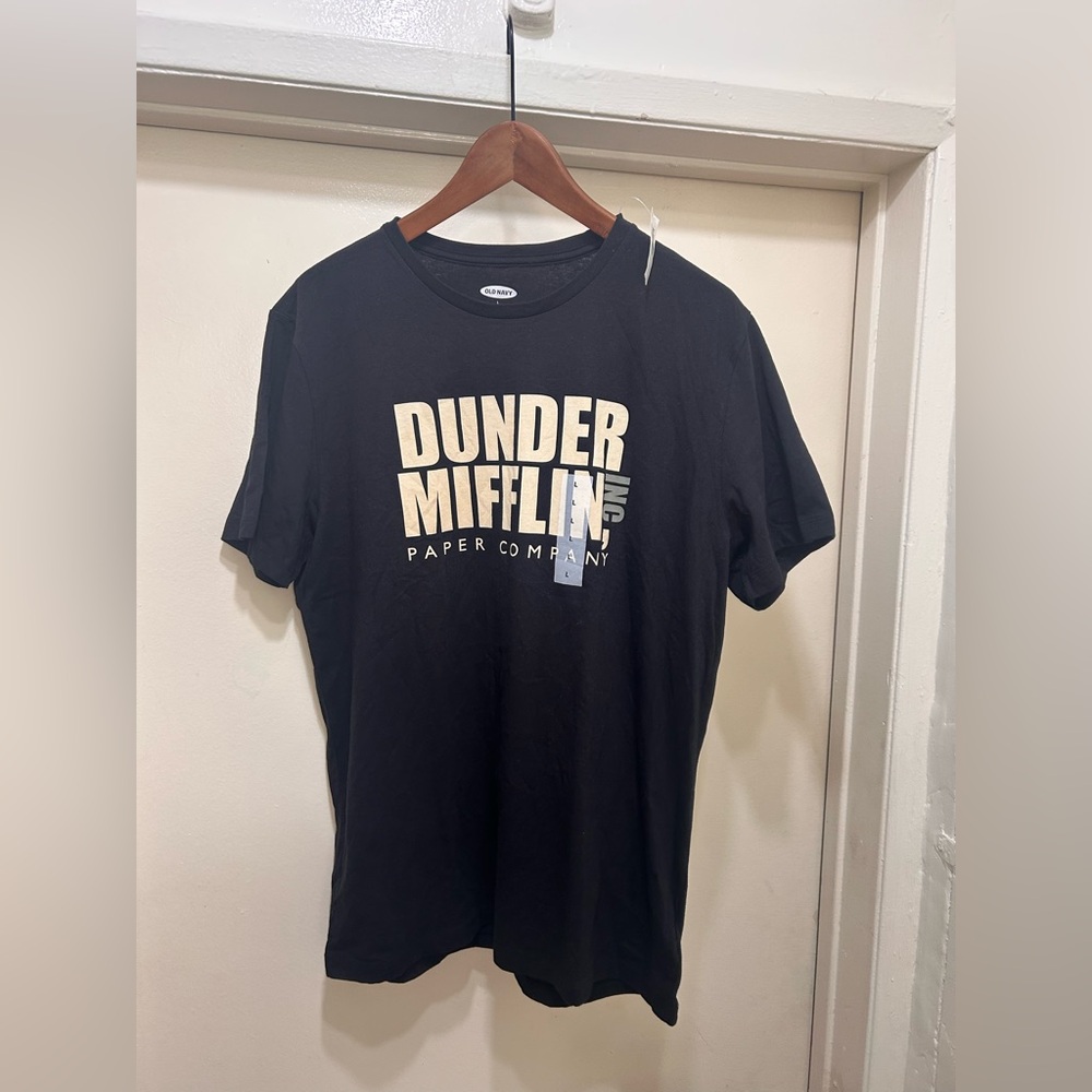 Old Navy The Office Tee Shirt Dunder Mifflin Paper Company Mens L NWT NEW Black